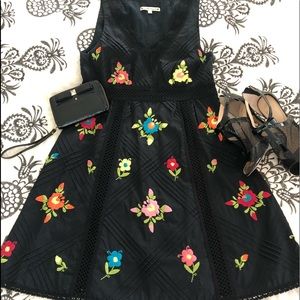 Nanette Lepore Black Embroidered Dress